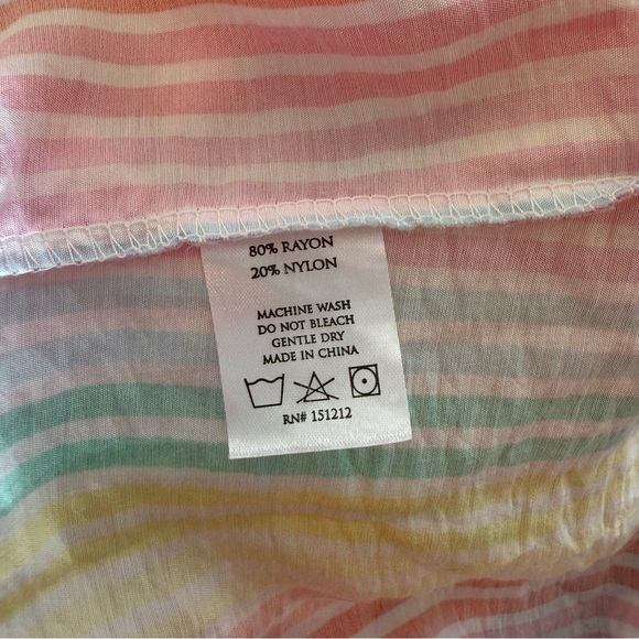 Michelle McDowell AMELIA PASTEL STRIPE TUNIC DRESS L - Picture 10 of 10